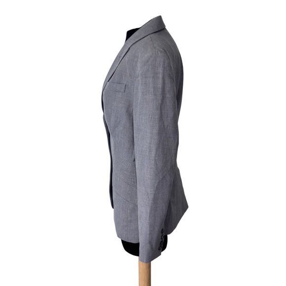 The Limited Womens Gray Blazer Size 10 Two-Button Front Notch Lapel Tailored Fit - Picture 2 of 12